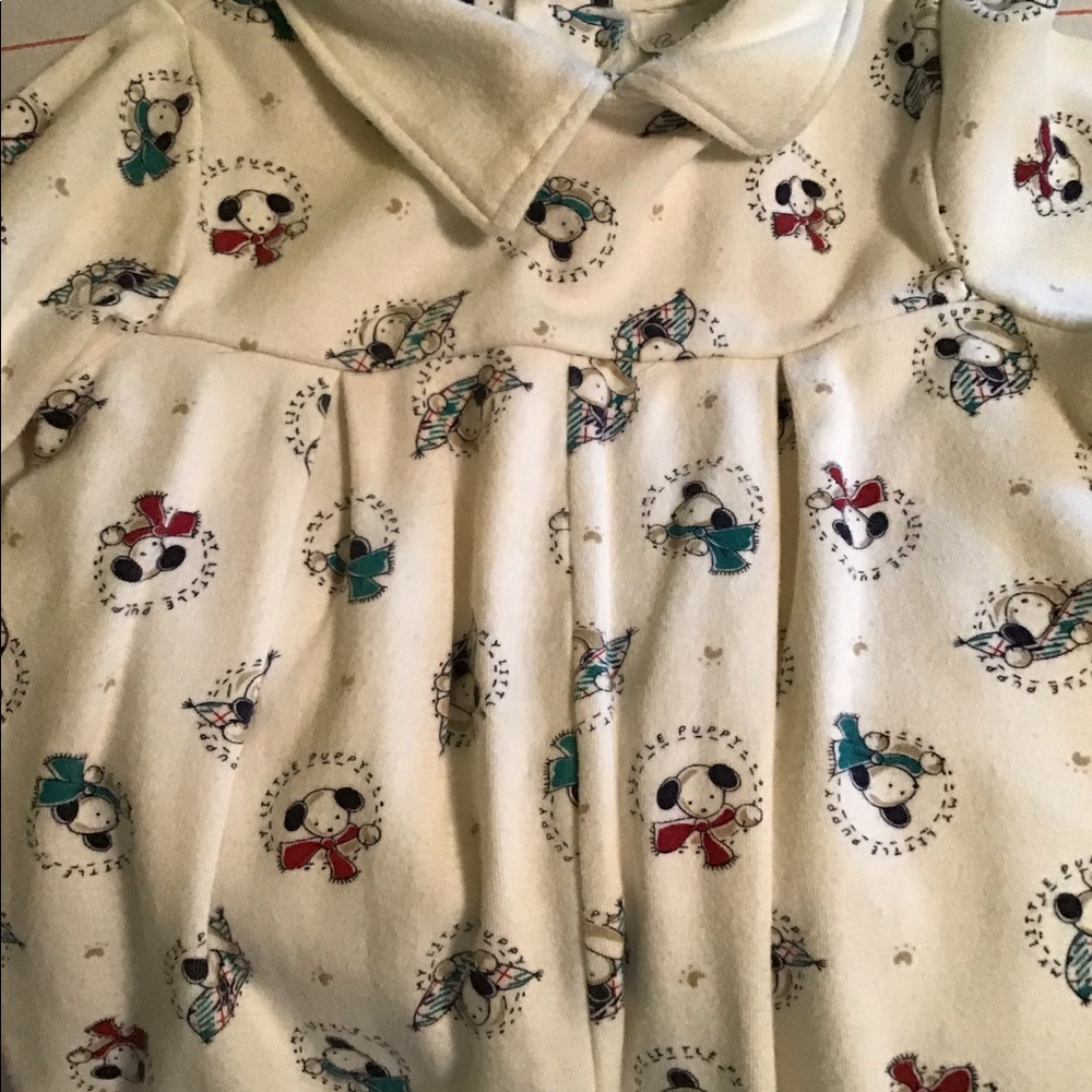 COLLECTIONS footed winter sleeper 3-6mo off white,  ANIMAL PRINT